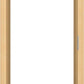 A light natural wood door frame shown against a solid white background, featuring a recessed center and small metal latch hardware on the sides.