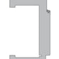 Metal profile with dimensions indicated on a white background