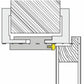 Technical diagram of a window or door frame with a gasket and sealant application.